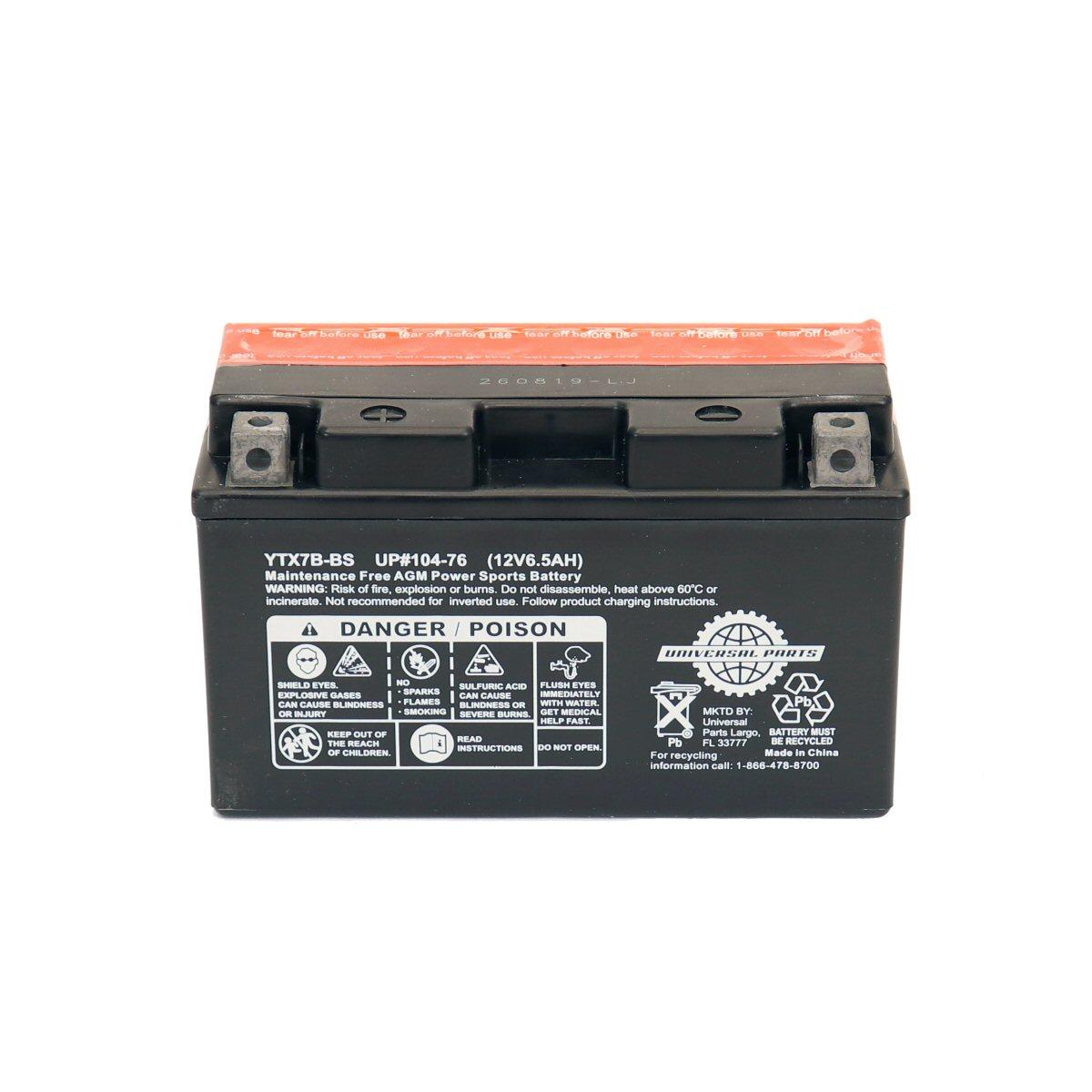 Universal Parts 12 Volt 6.5 Amp YTX7B-BS Battery